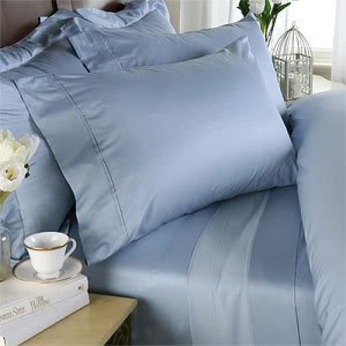 1200 TC Egyptian Cotton Bedding Collection Sky Blue Solid AU Select Size & Item